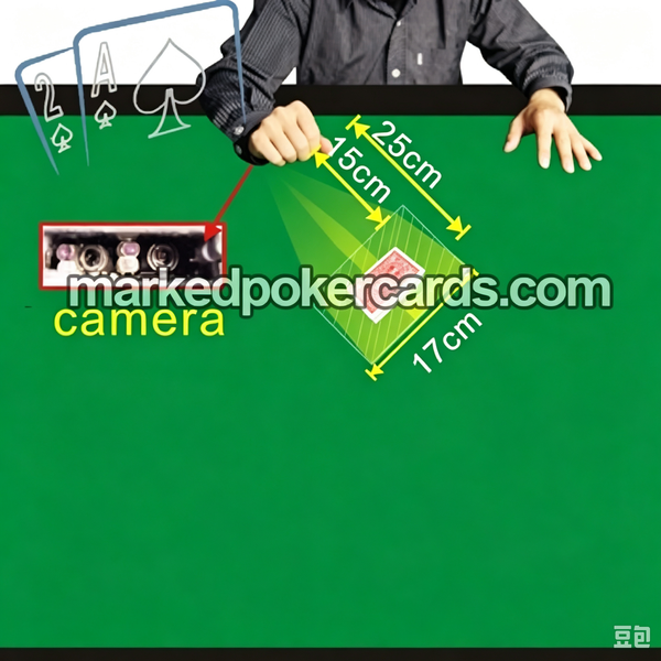Telecamera per la scansione del poker con bottoni sul polsino